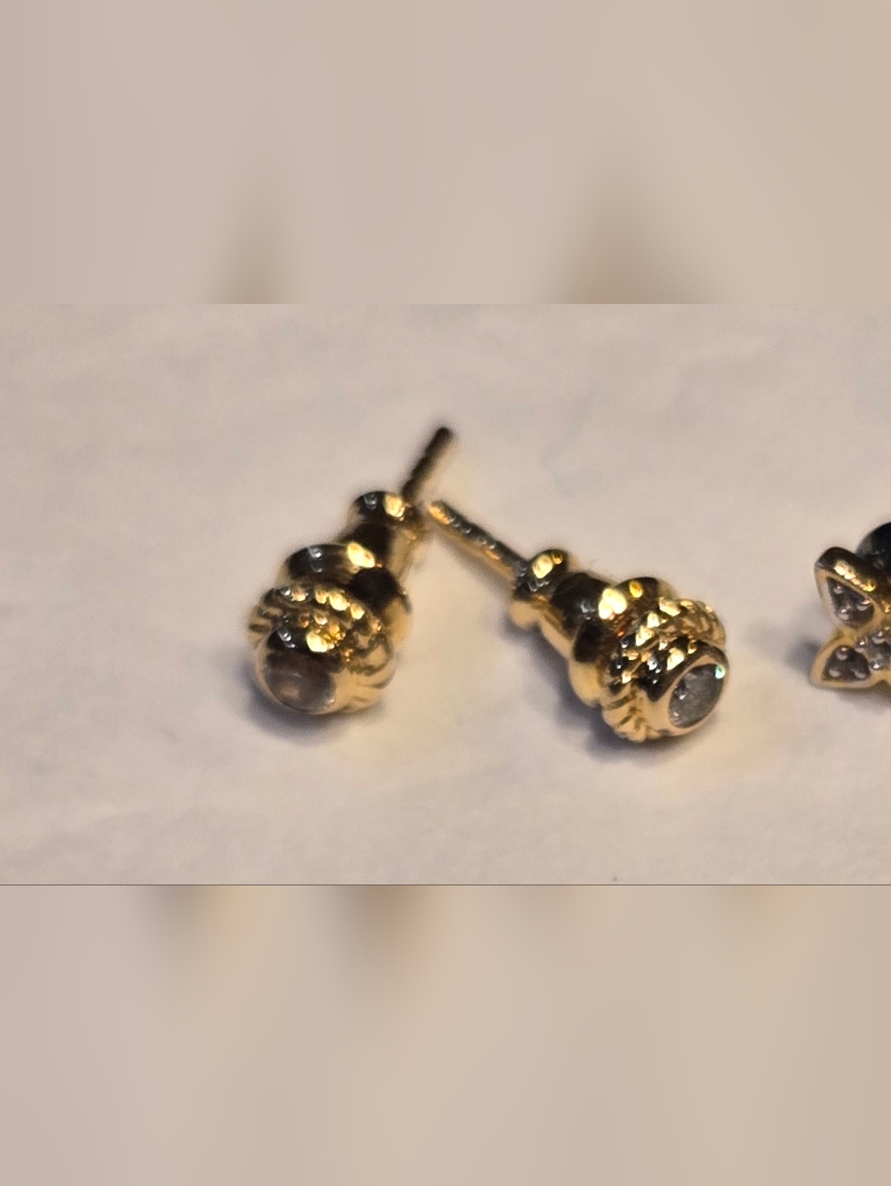 Raven James Sia Stud Earrings - Gold Plated Sterling And Crystals - Picture 2 of 10